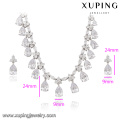 63938 Xuping beautiful luxury jewelry set color rhodium plated bridal jewelry set